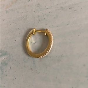 Cara Loren. Single gold/pave hoop earring